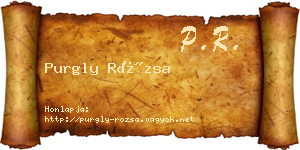 Purgly Rózsa névjegykártya