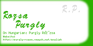rozsa purgly business card